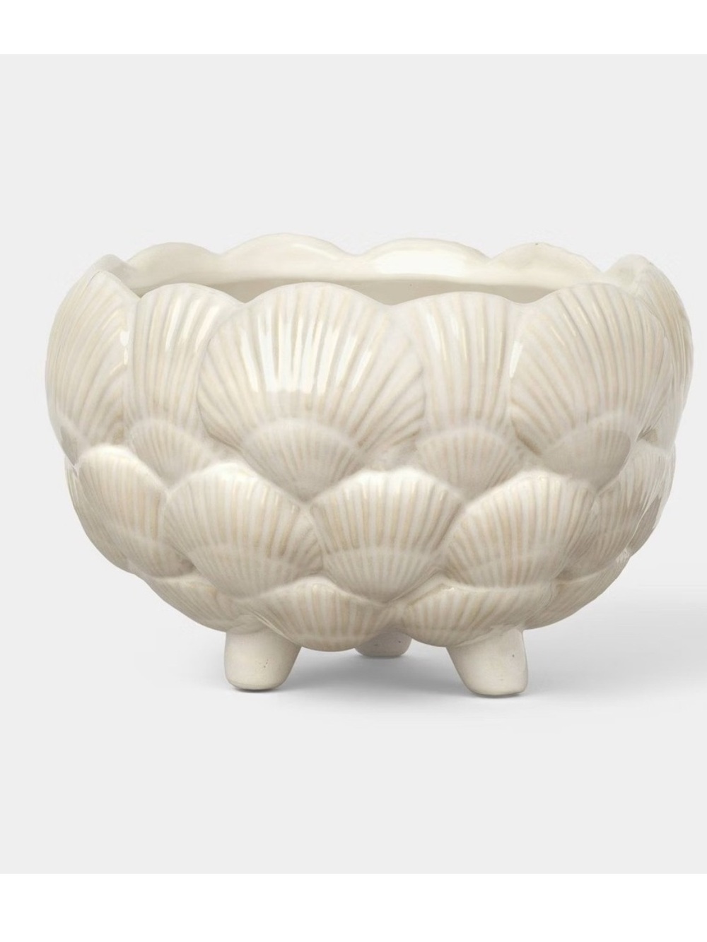 6" Ceramic Clam Shell Planter, Ivory Threshold™ designed with Studio McGee